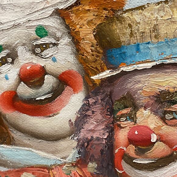 William Moninet a Portrait of Two Clowns Painting - Picture 3 of 7